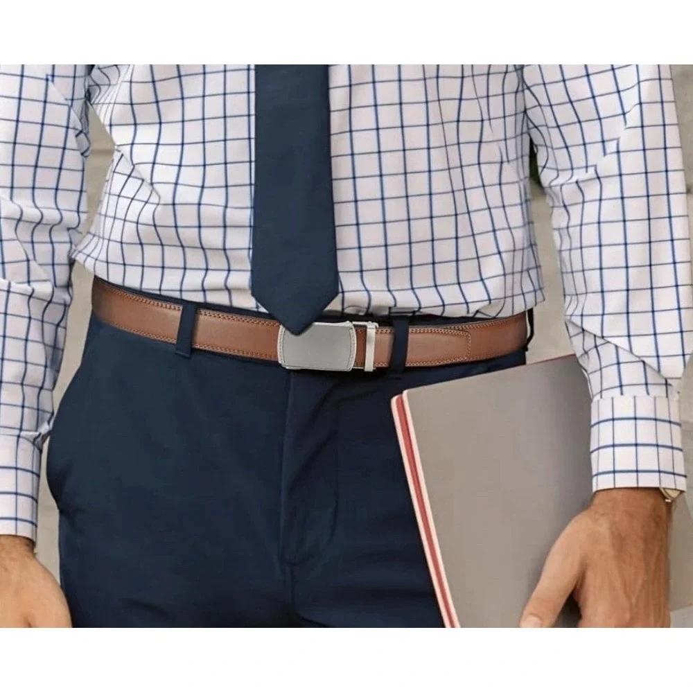 CHAOREN Mens Dress Belt  Micro Adjustable Belts Fits 32